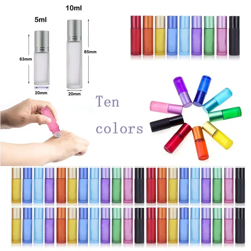 Perfume Fragrance Ingredients - 10/30/50Pcs 5-10ml Frosted Glass Roller Bottles